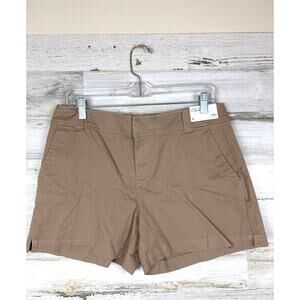 New York & Co. Women’s 6 Tan 4” Hampton Cotton Blend Chino Shorts NWT